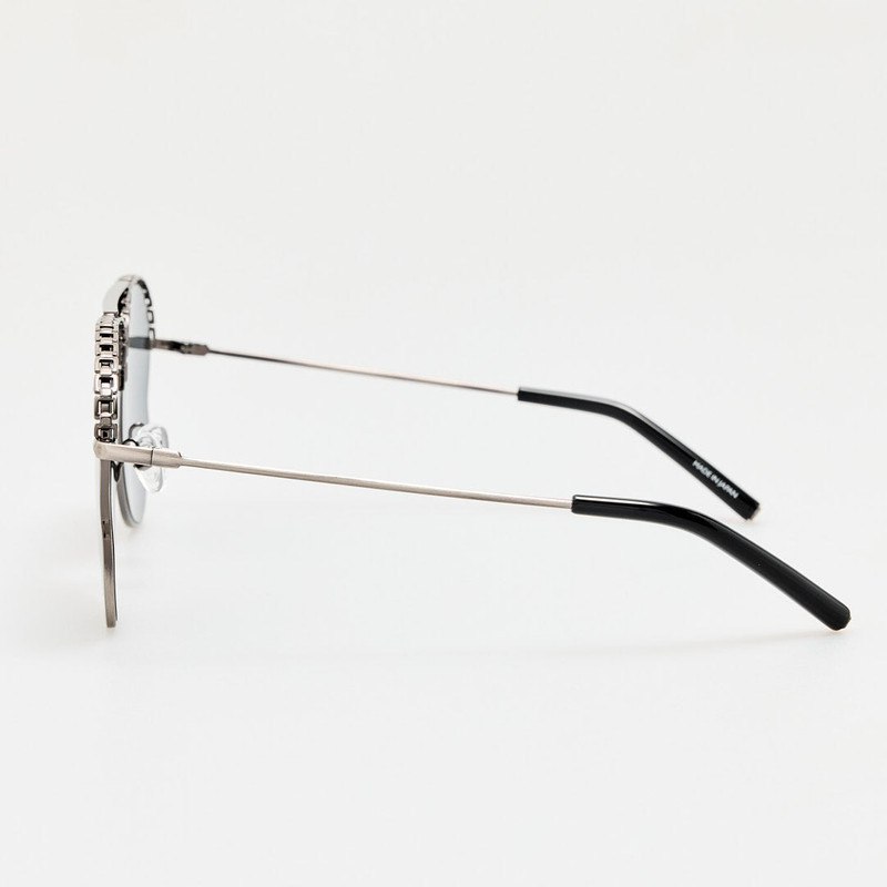 Kika Mendoza Sunglasses in Antique Silver and Grey 5