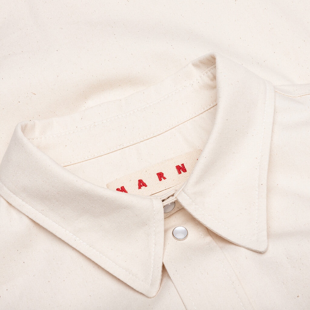 CREAM DENIM SHIRT WITH TRUNAKAROO PLAQUE - BONE - 5