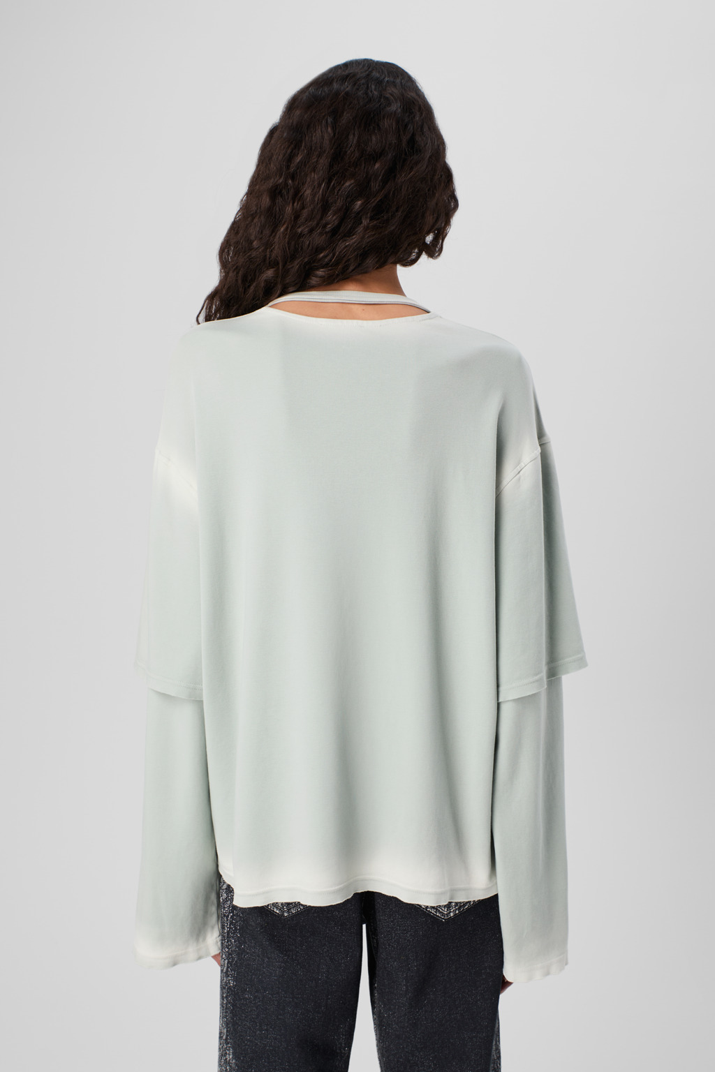 Faded gray organic cotton long sleeve T-Shirt - 3