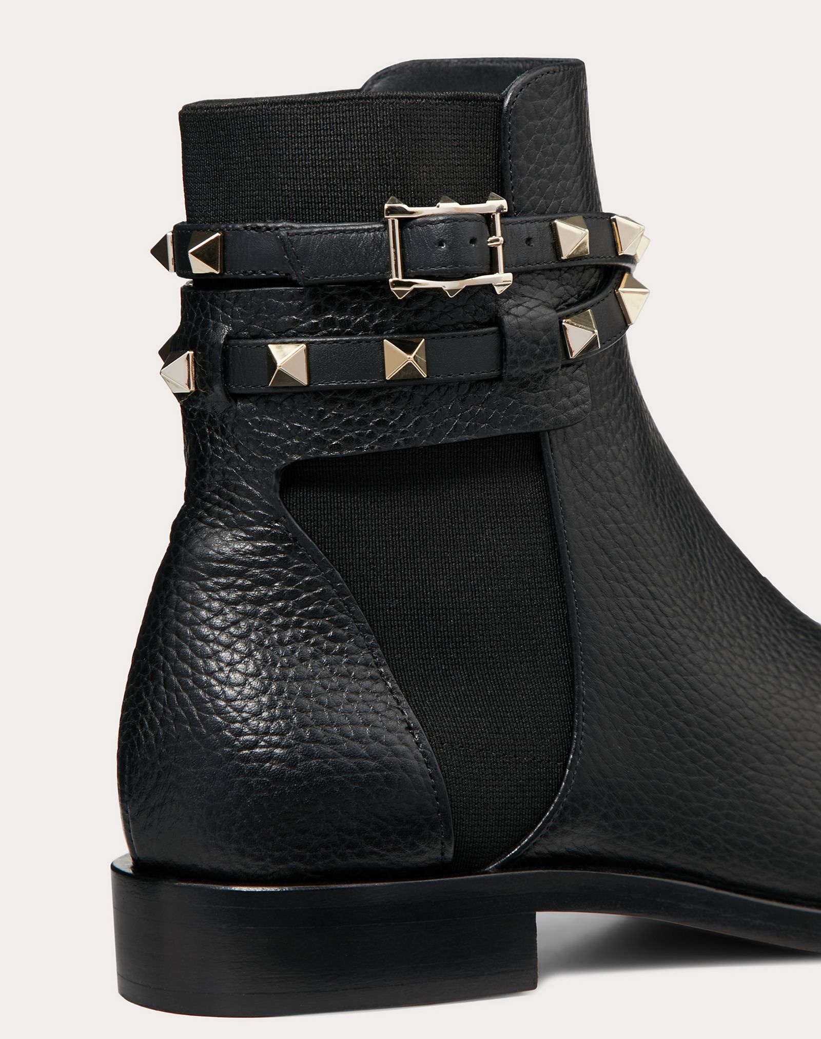 Rockstud Grainy Calfskin Leather Ankle Boot - 5