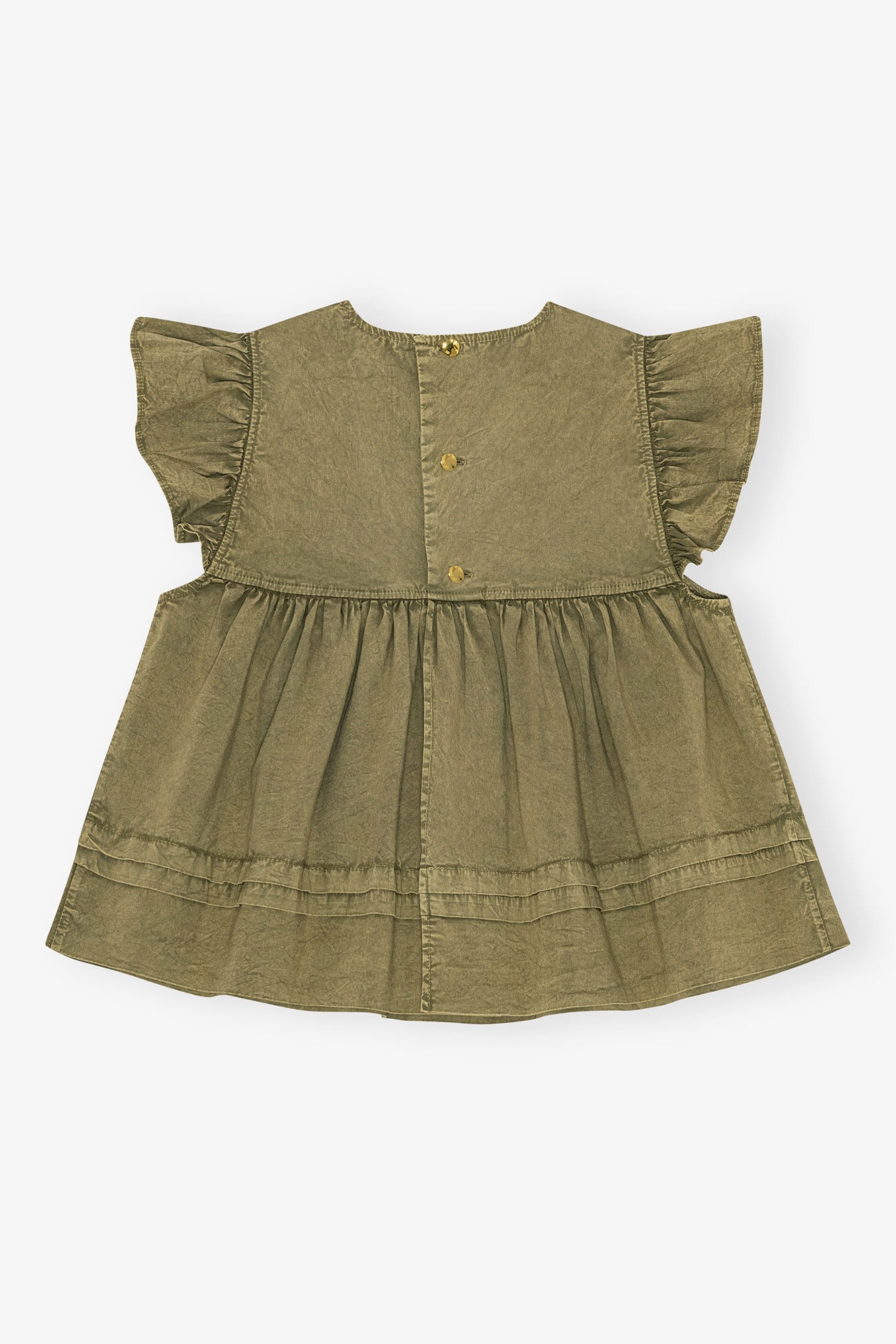 GREEN WASHED COTTON TOP - 6