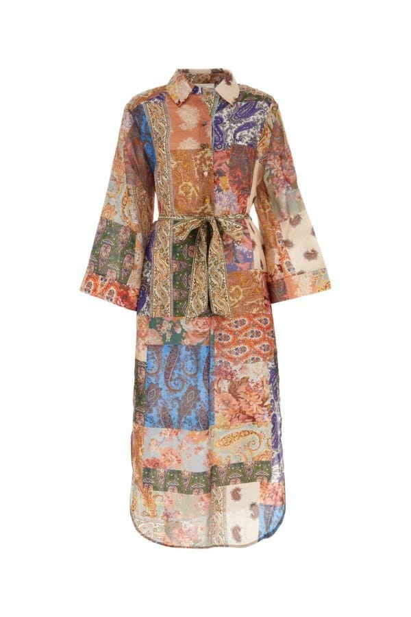 Printed silk Devi shirt dress - 1