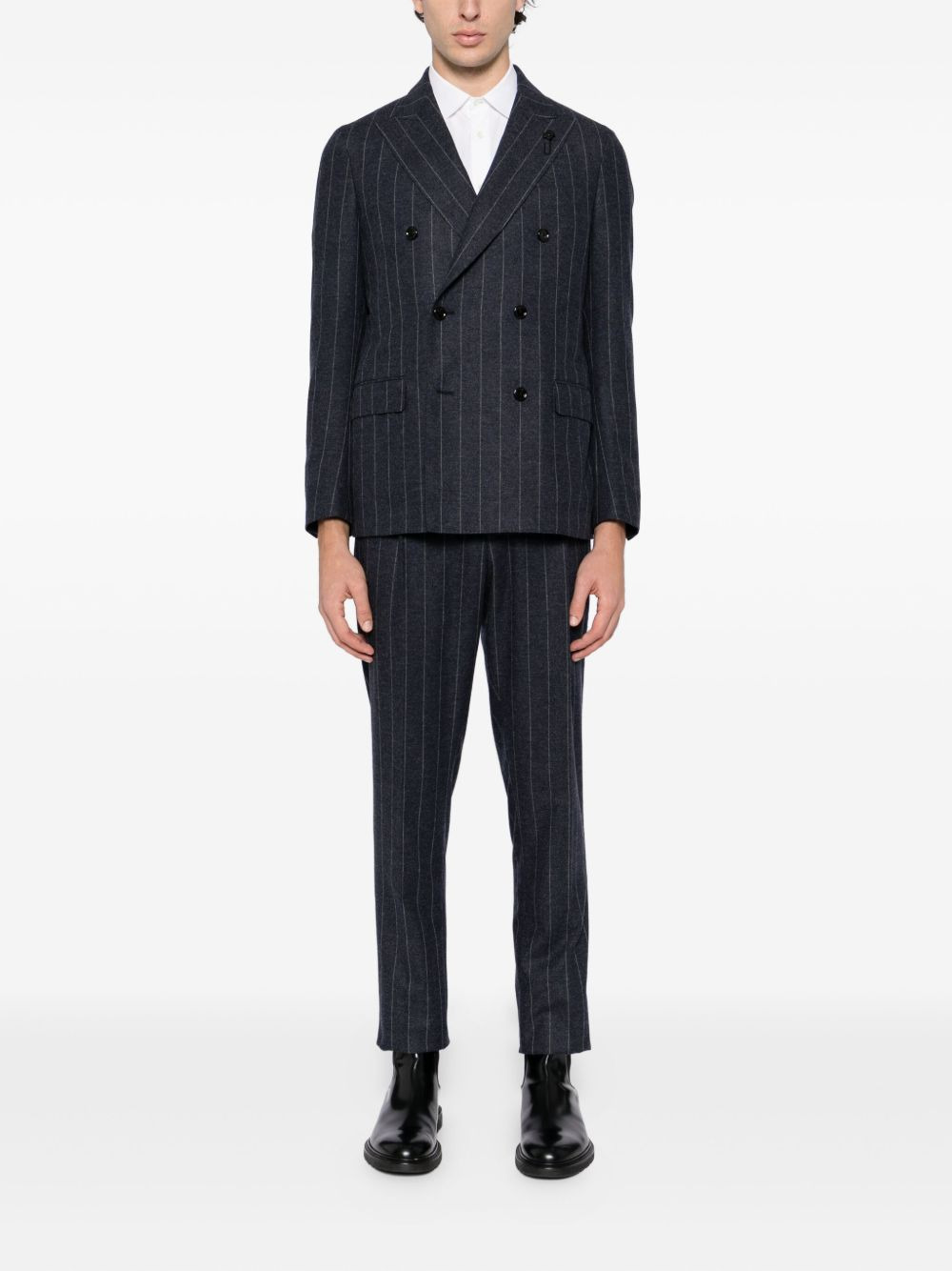 striped double-breasted suit - 2