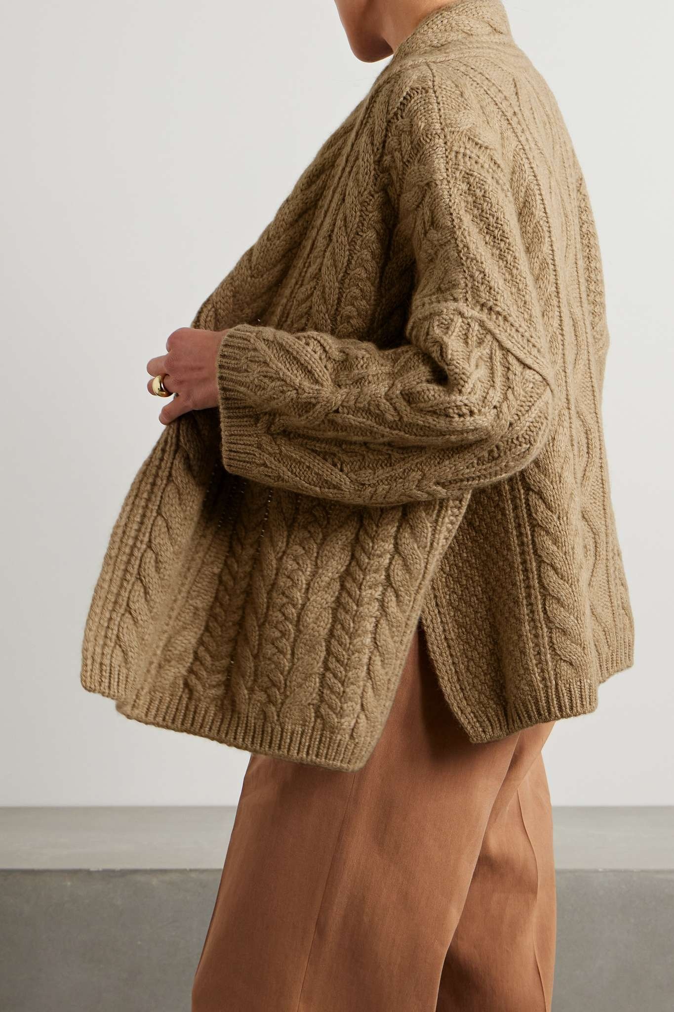 Erdenet cable-knit cashmere and mohair-blend cardigan - 3