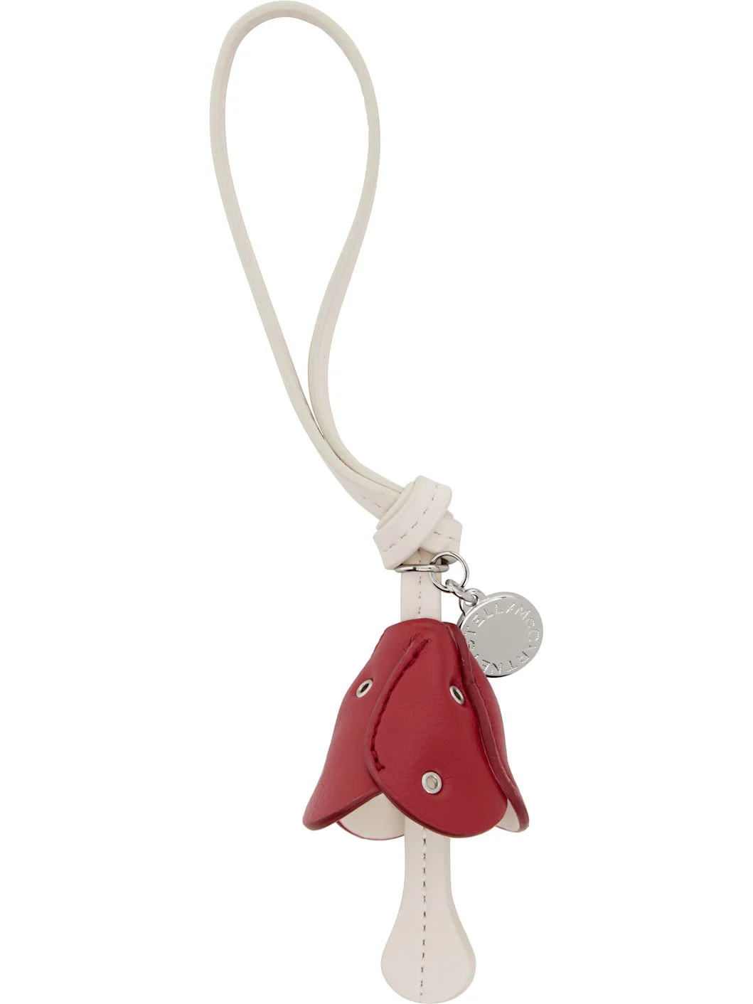Red & Off-White Mushroom Charm Keychain - 1