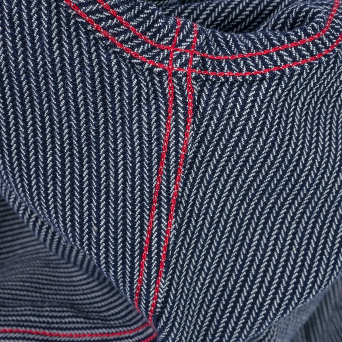 IHSH-365-IND 8oz Herringbone Hickory Stripe Sawtooth Western Shirt - Indigo - 15