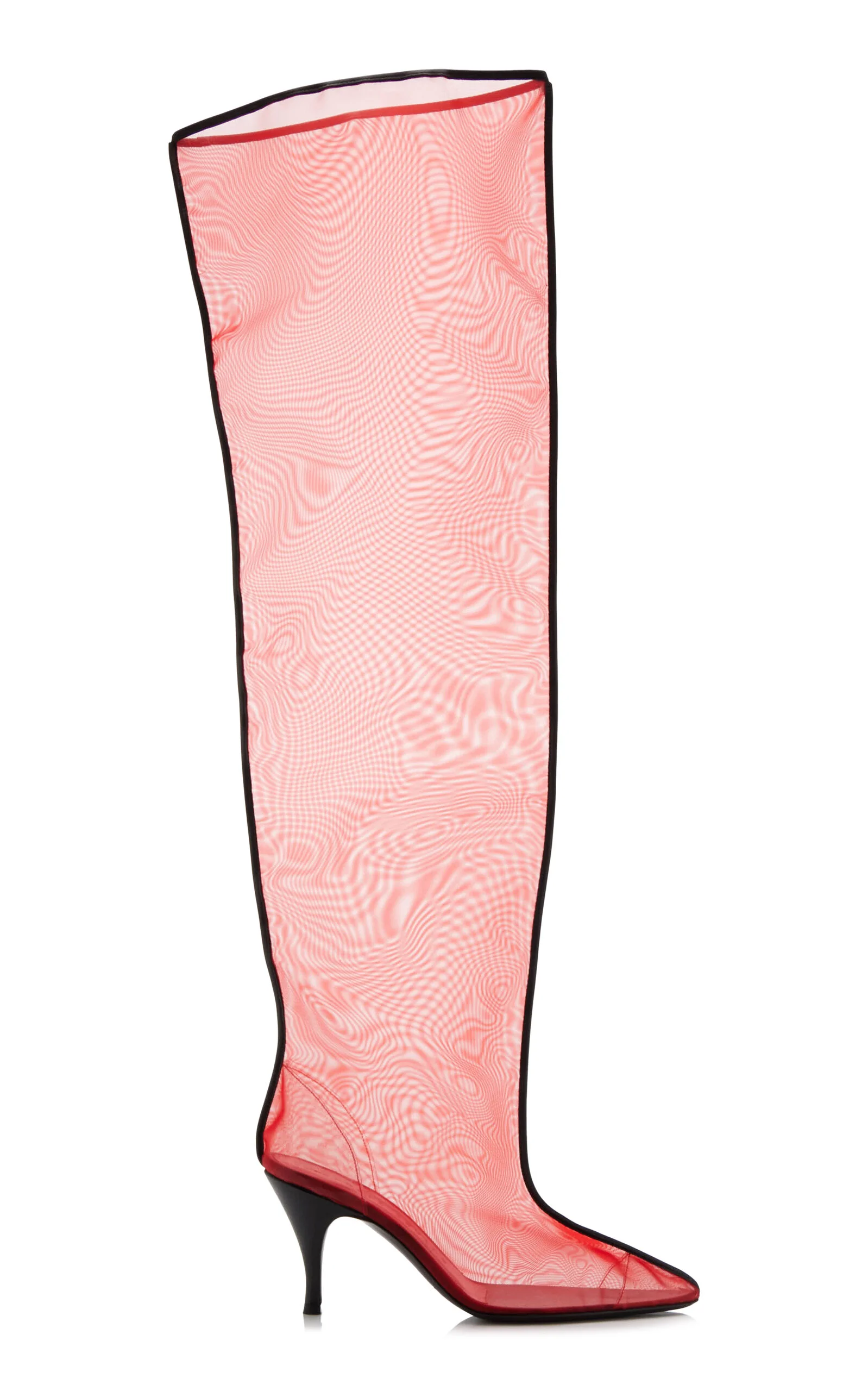 Drawing A Blank Mesh Over-the-Knee Boots red - 1