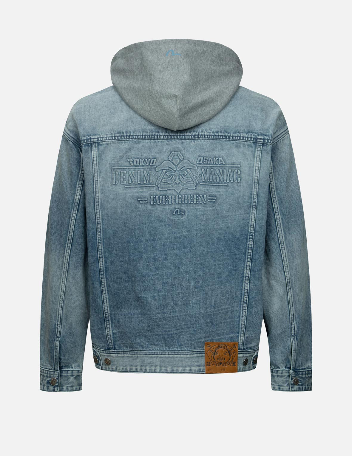 SEAGULL AND LOGO EMBOSSED PRINT LOOSE FIT DENIM JACKET - 2