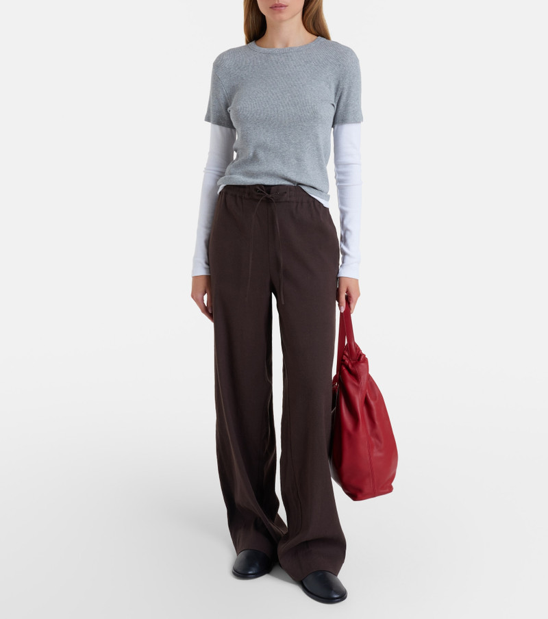 Vince Linen and rayon-blend wide-leg pants outlook