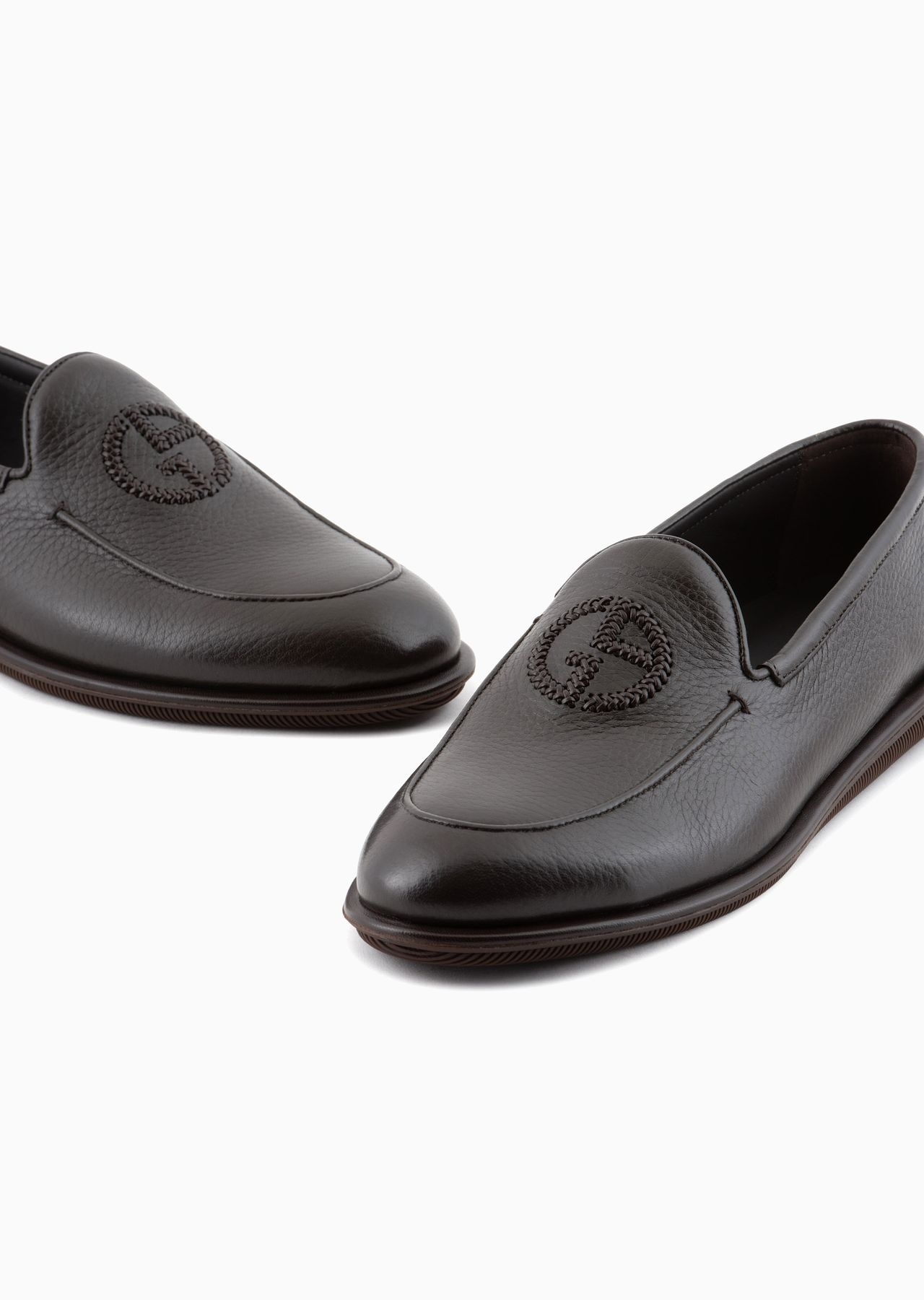 Deerskin loafers with embroidered logo - 5