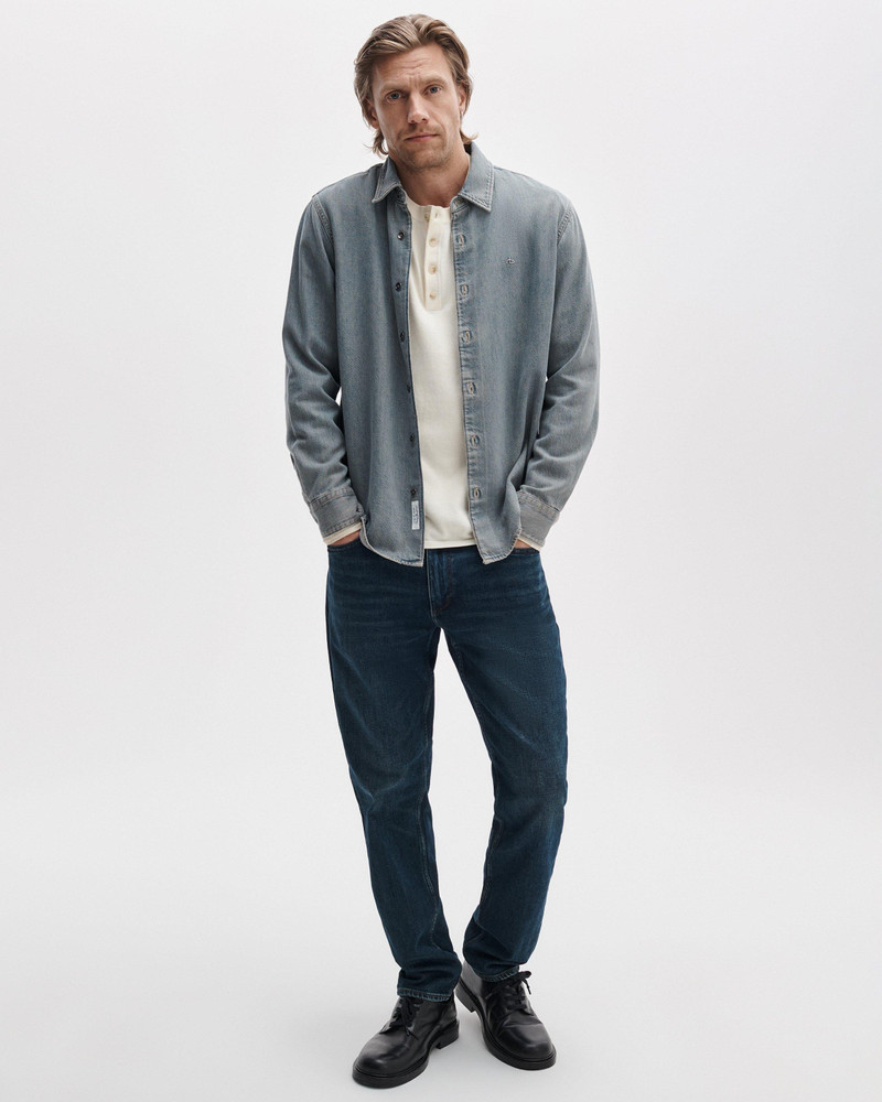 rag & bone Washed Cotton Henley Sweater outlook