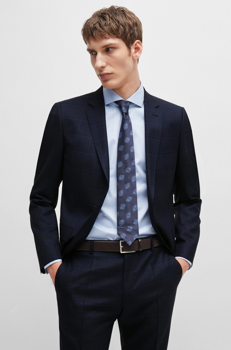 SLIM-FIT SUIT IN CHECKED WOOL 2