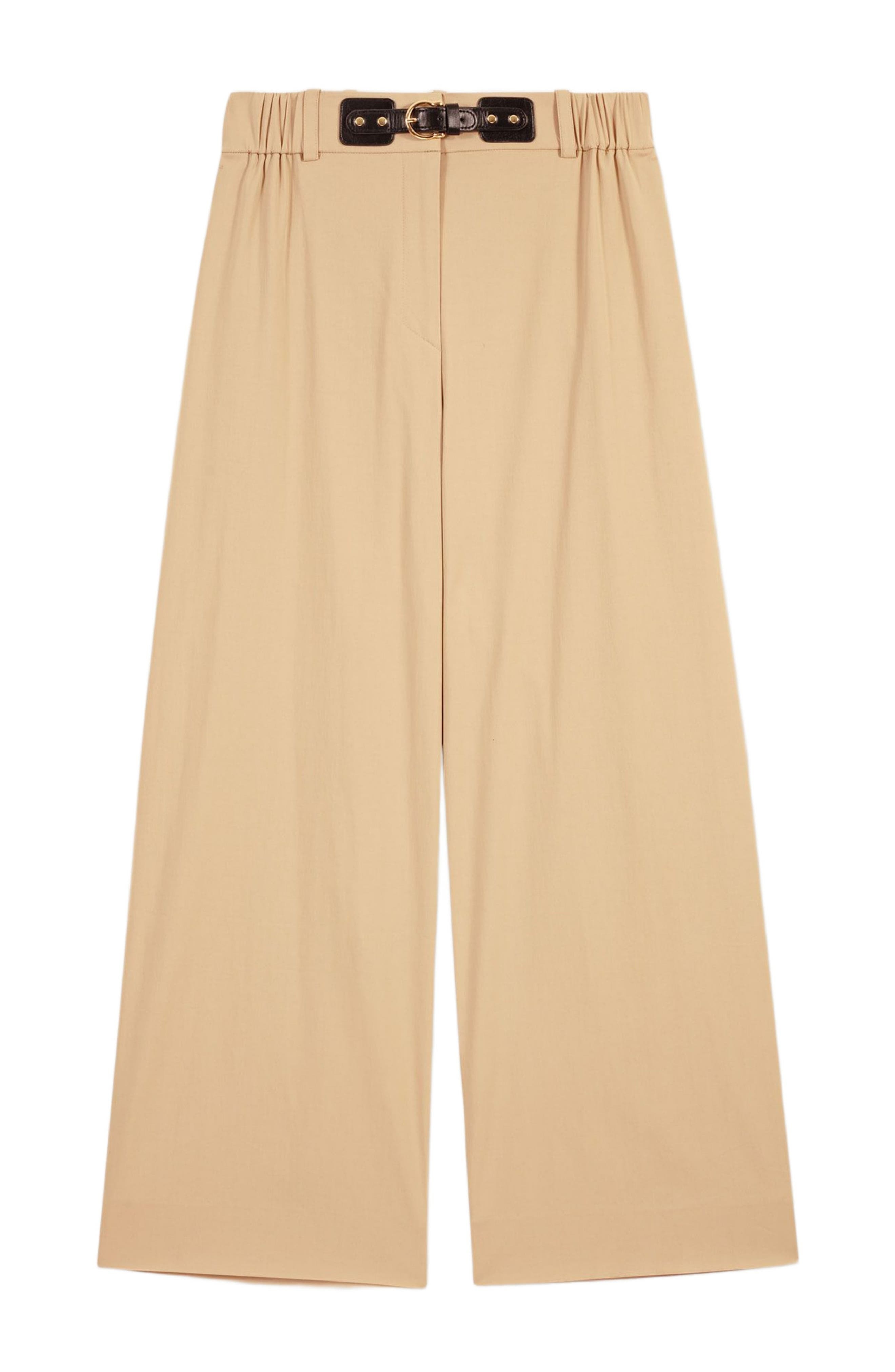 maje Wide-leg cotton trousers in Beige Light at Nordstrom - 6