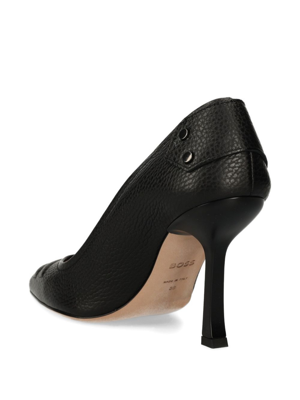 95mm textured-leather pointed-toe heeled pumps - 4