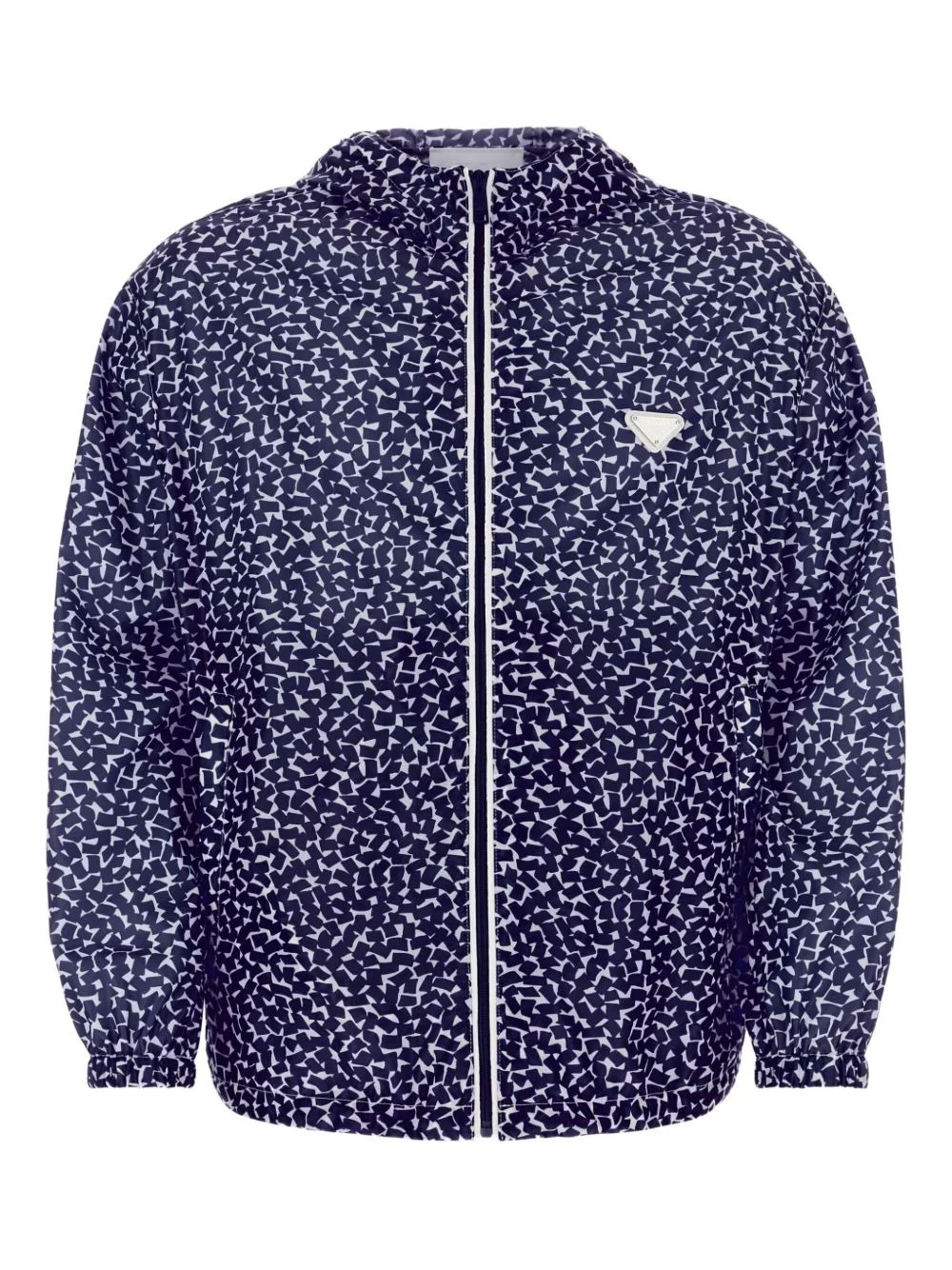 printed hooded windbreaker - 1