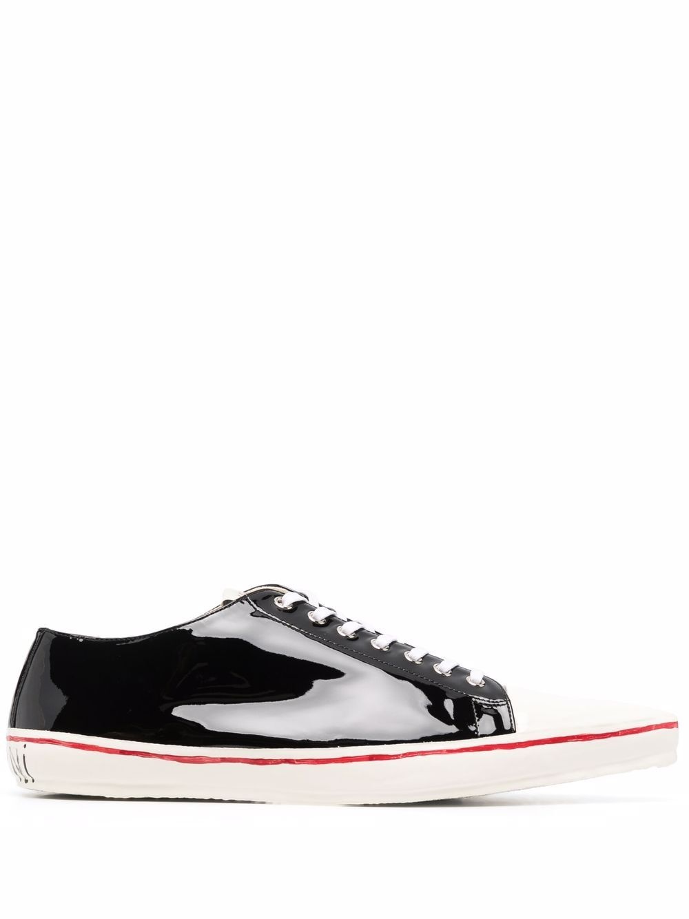 patent leather low-top sneakers - 1