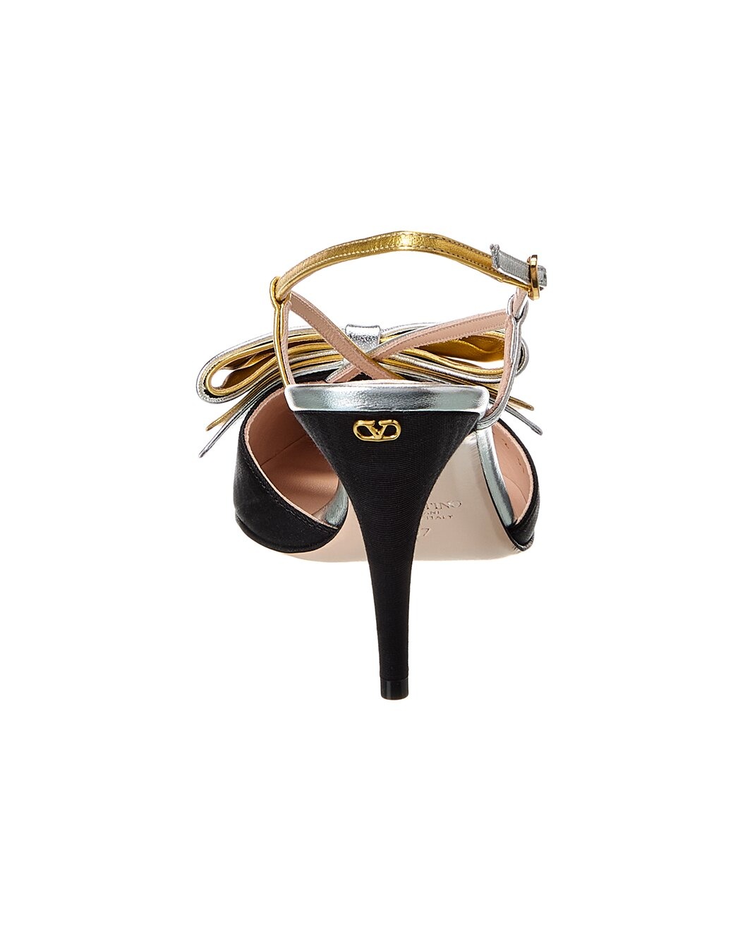 Valentino Bowow 85 Grosgrain & Leather Slingback Pump - 3