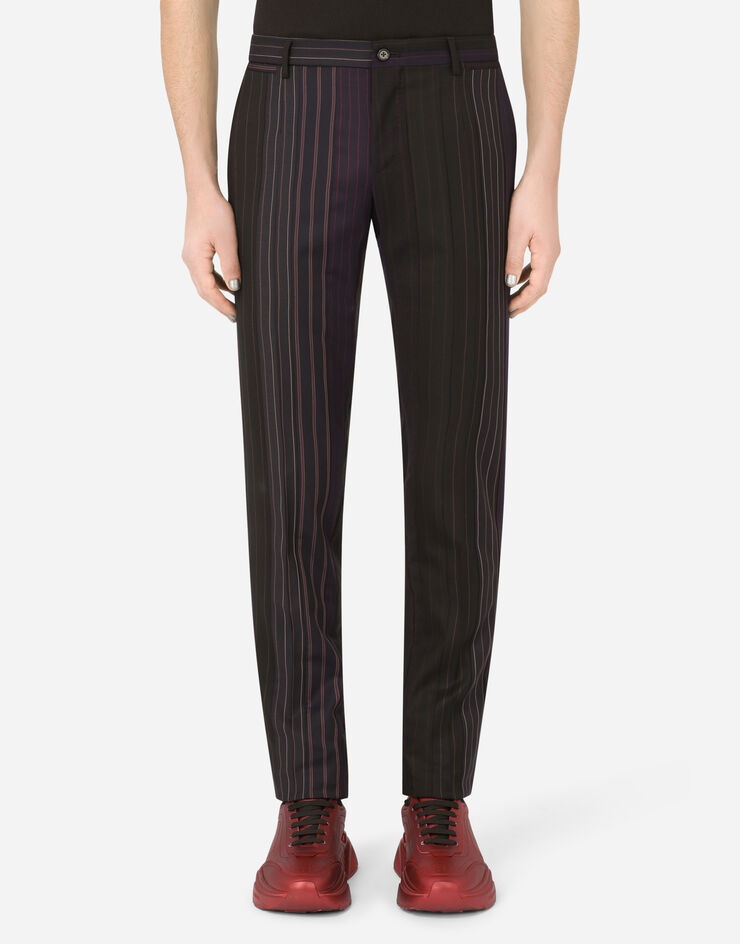 Tailored wool patchwork pants - 1