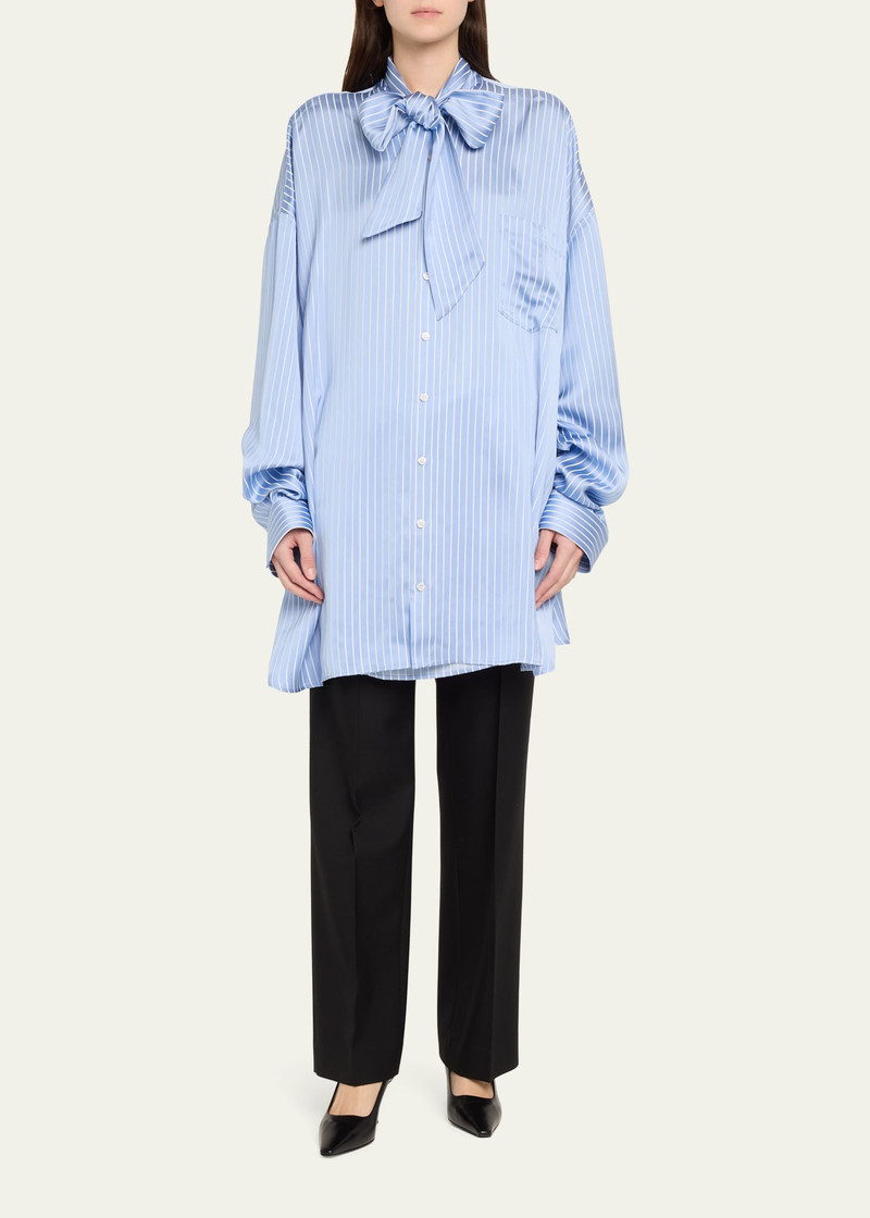 MARIE ADAM-LEENAERDT Stripe Lavalliere Fitted Back Xxl Shirt outlook