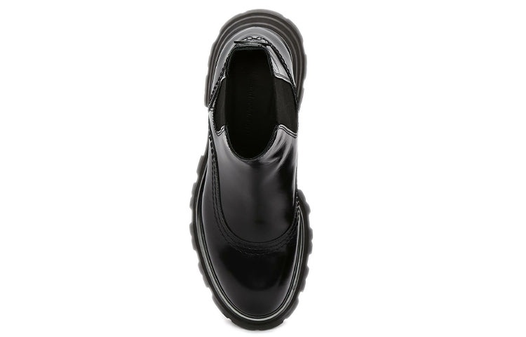 (WMNS) Alexander McQueen Leather Chelsea Ankle Boots 'Black' 666368WHZ841000 - 5