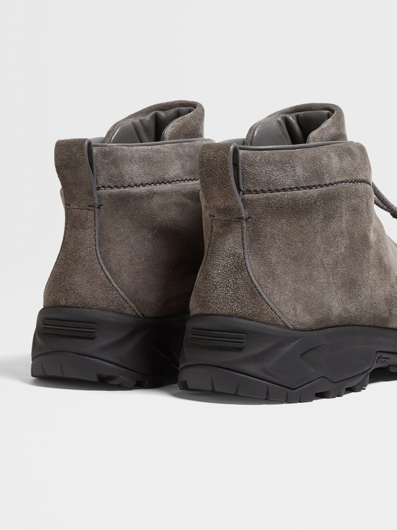 ZEGNA GREY SUEDE TRIPLE STITCH™ VETTA SNEAKERS outlook