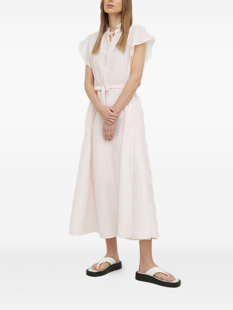SAMSØE SAMSØE tie-neck belted midi dress outlook
