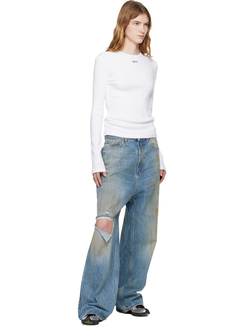 Off-White White 'OFF' Stamp Rib Long Sleeve Crew T-shirt outlook