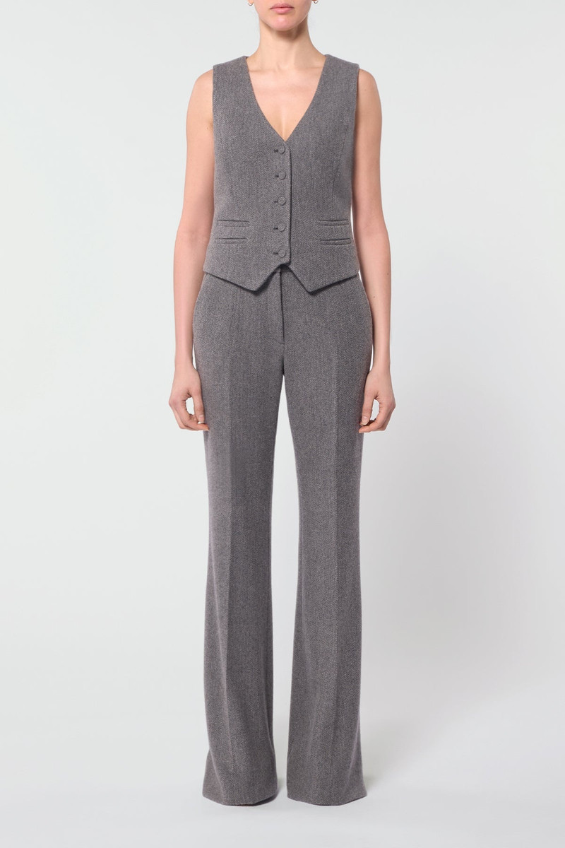 GABRIELA HEARST Coleridge Vest in Dark Grey Multi Cashmere Virgin Wool Herringbone outlook