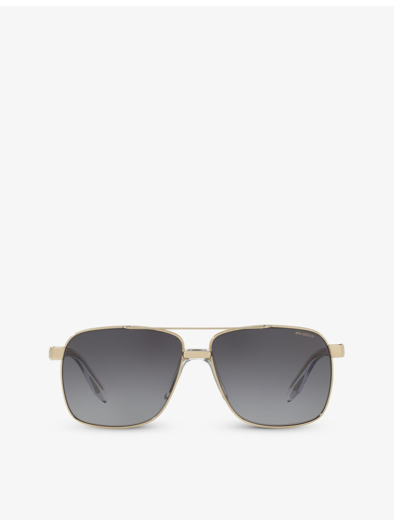 VE2174 Polarised Square-Frame Steel Sunglasses 1