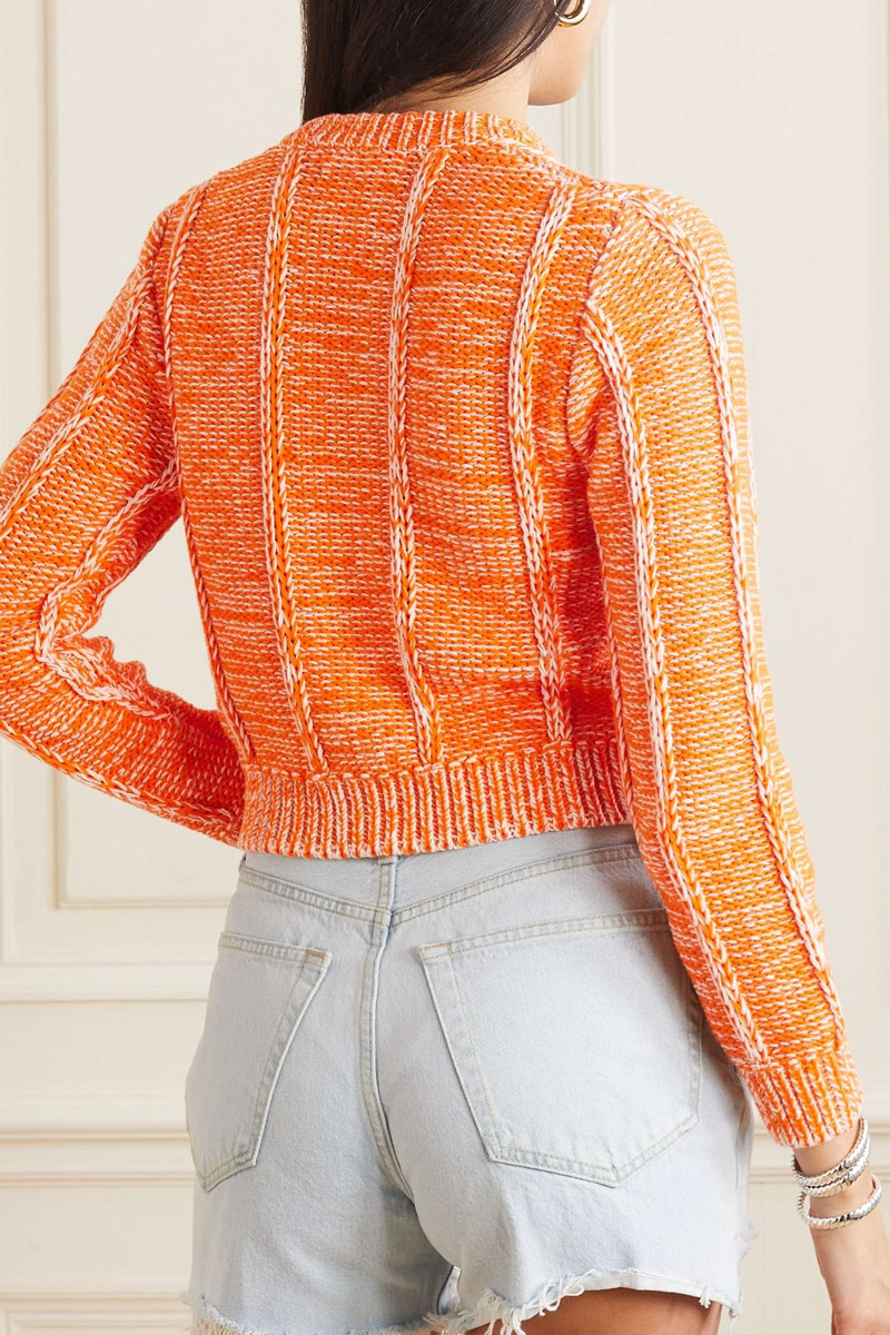 Two-tone ribbed cotton cardigan 4