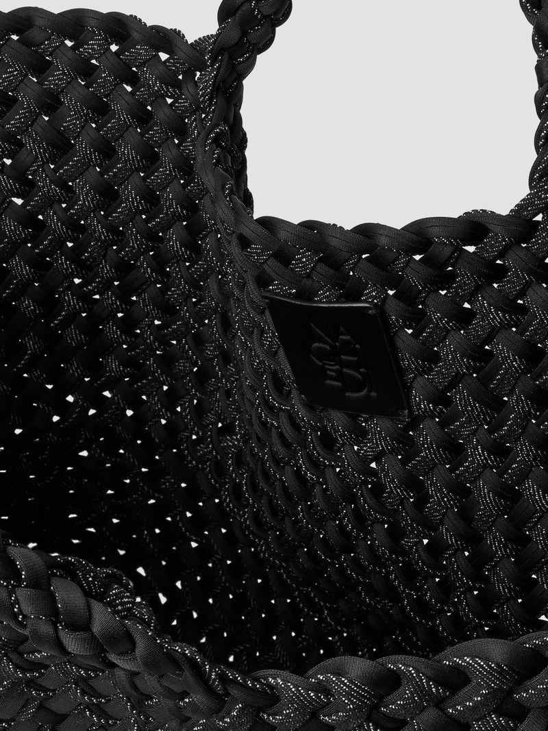 Women's St. Barths Medium Double Weave Tote Bag - Jet 5