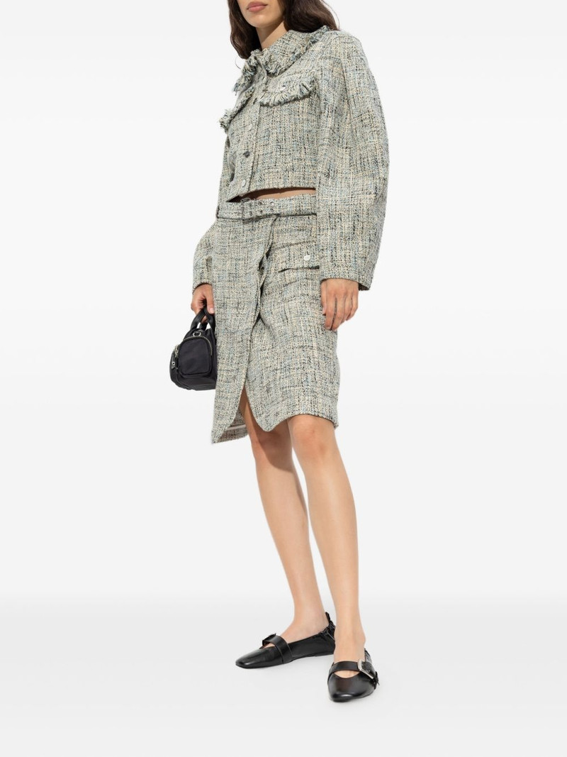 GANNI belted tweed mini skirt outlook