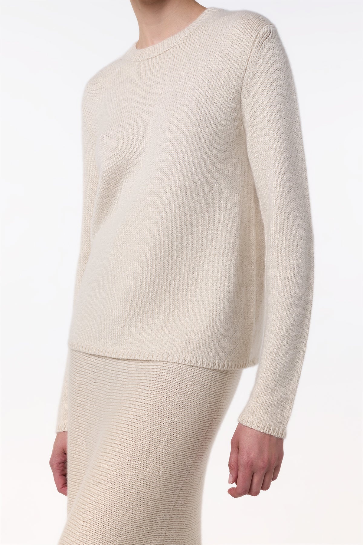 Titus Knit Sweater in Ivory Cashmere - 2