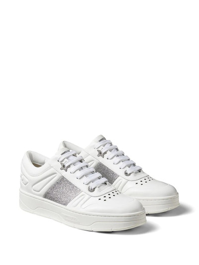 JIMMY CHOO Hawaii glitter-embellished low-top sneakers outlook