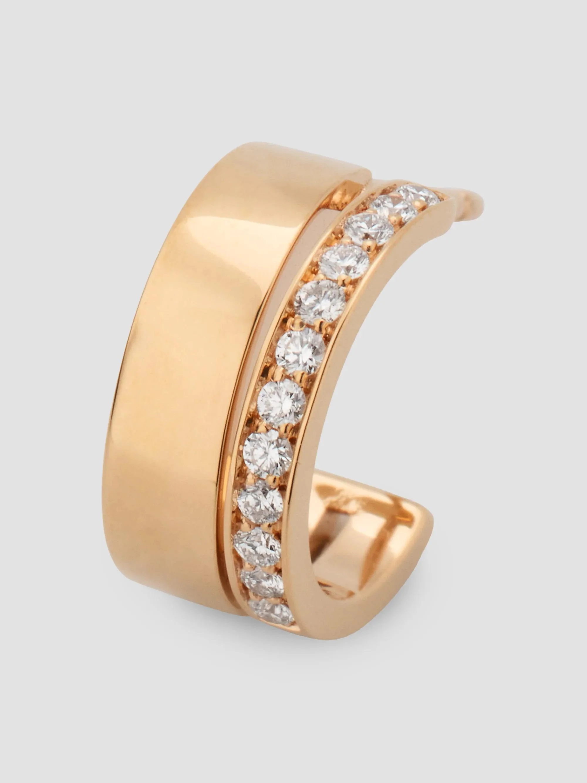 Women's Berbere 18K Rose Gold & 0.10 TCW Diamond Two-Row Single Earring - Pink Gold - 1