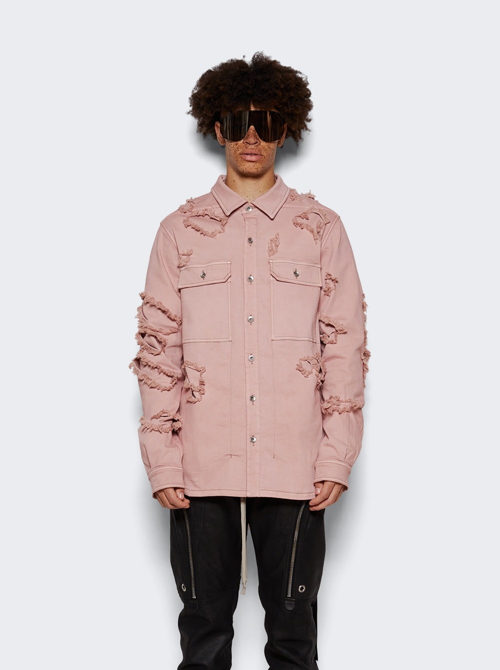 DRKSHDW Denim Outershirt Faded Pink - 3