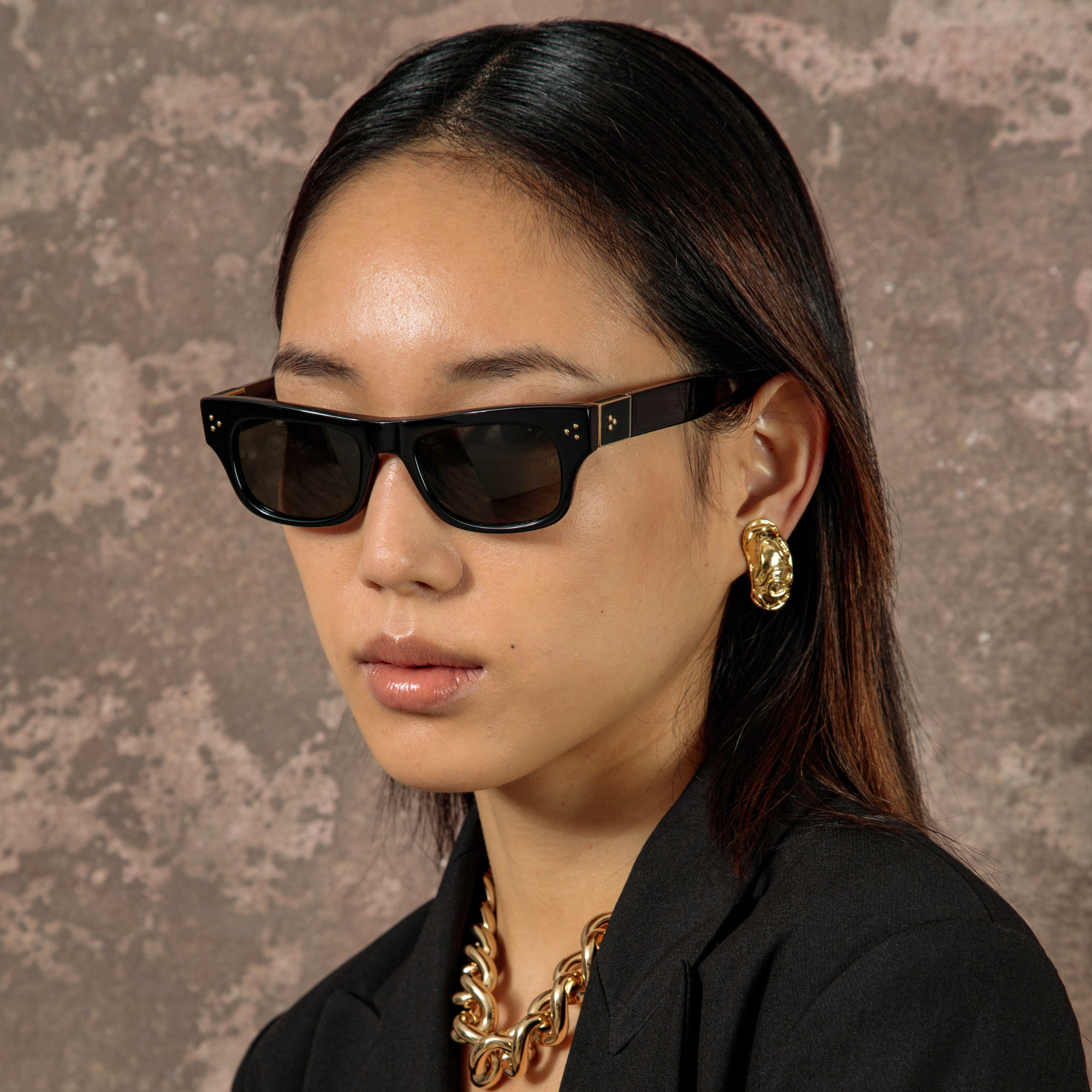 MEN'S FALCK RECTANGULAR SUNGLASSES IN BLACK - 9