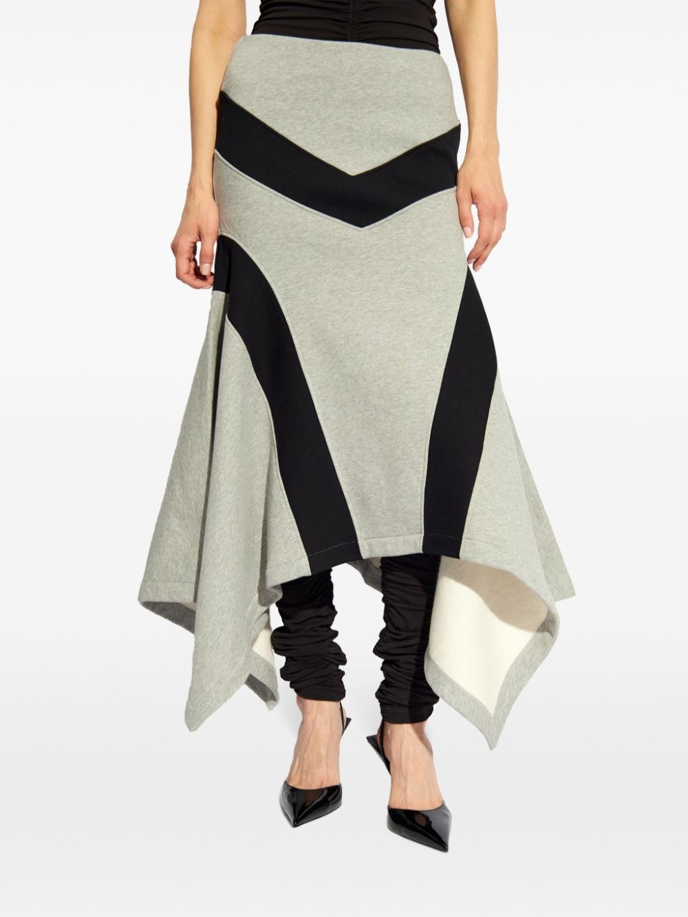 asymmetric cotton midi skirt - 3