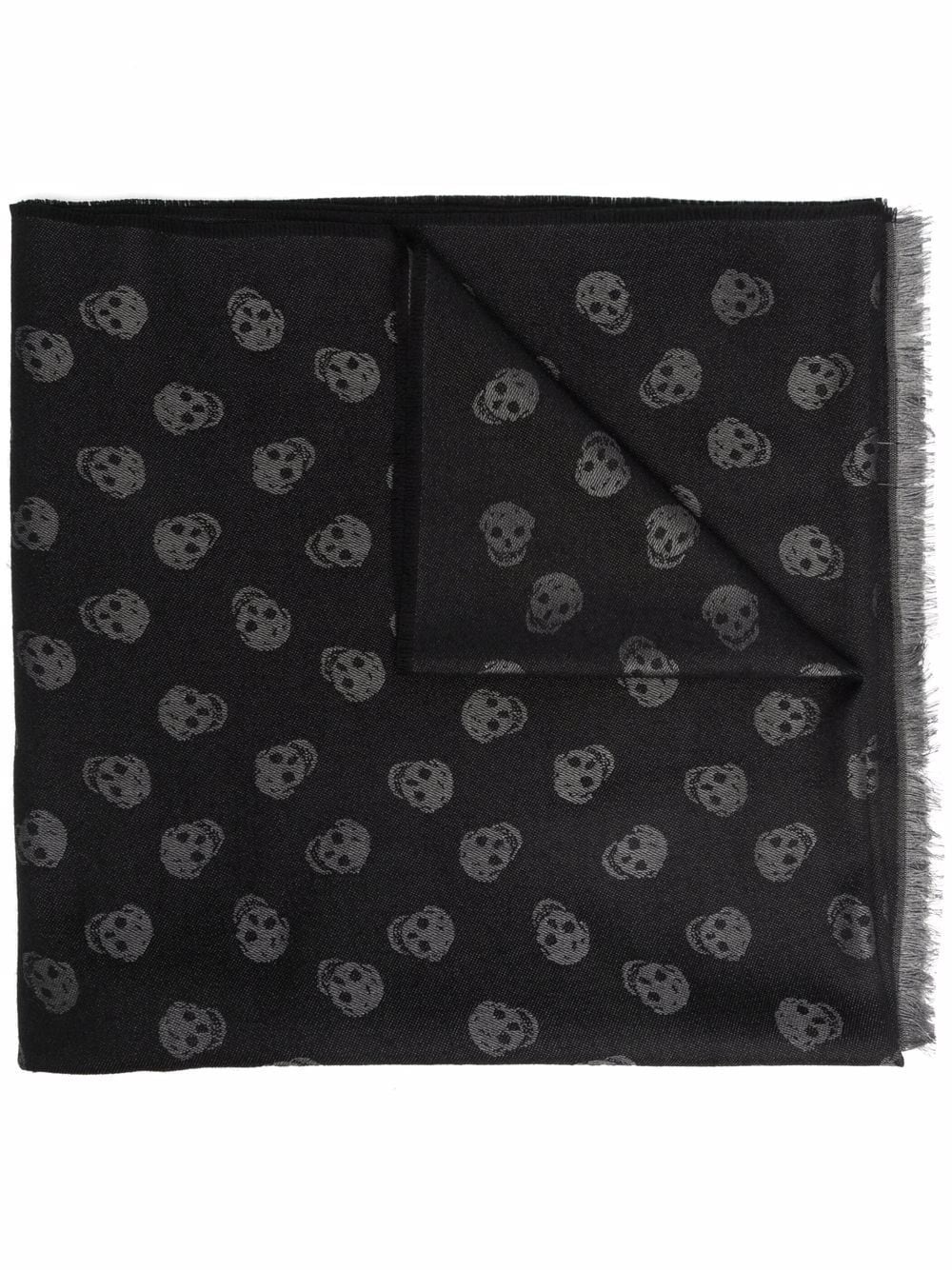 skull-print knitted scarf - 1