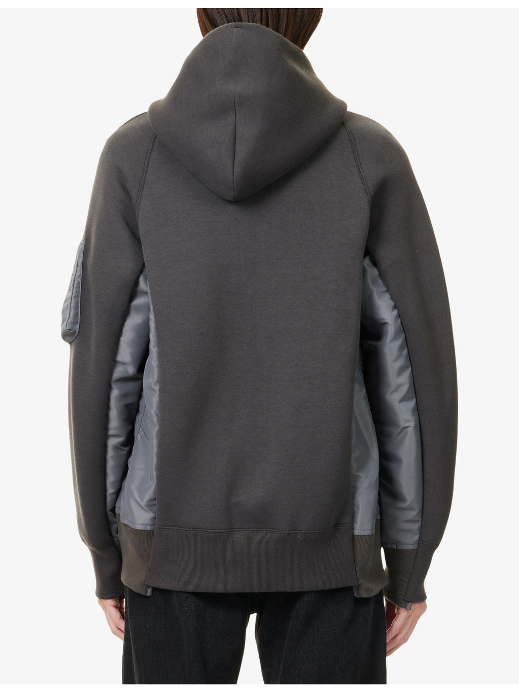 Contrast-Panel Woven Hoody - 4