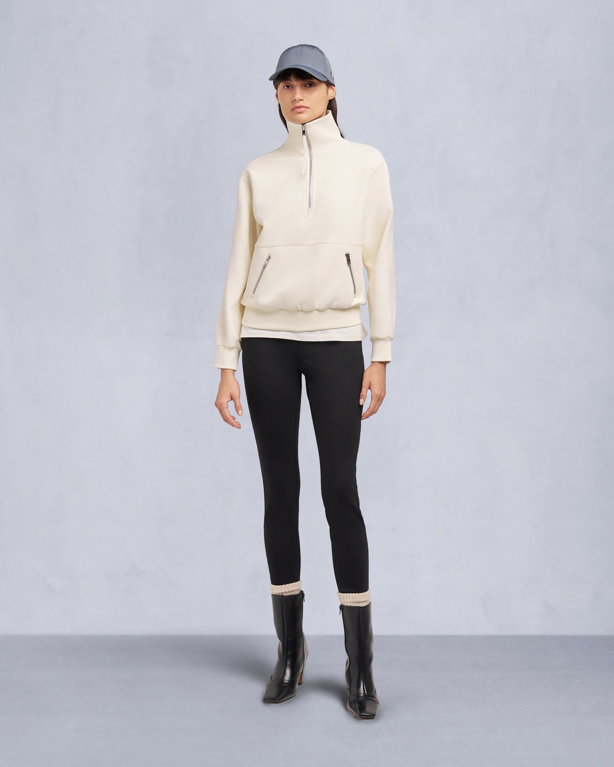 MIX MEDIA QUARTER ZIP SWEATER - 2