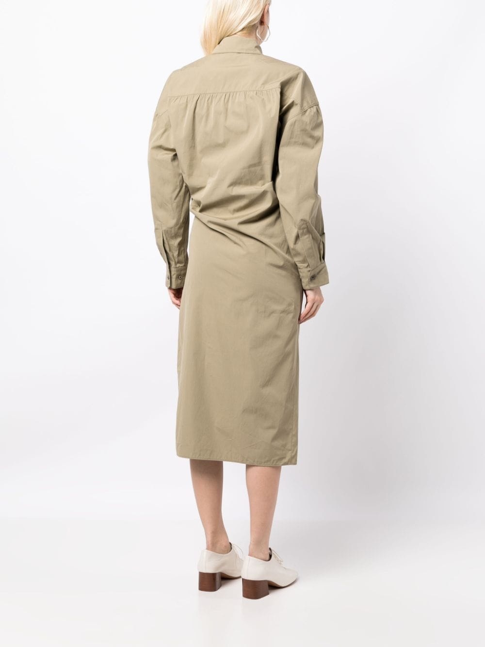 twisted poplin shirtdress - 4