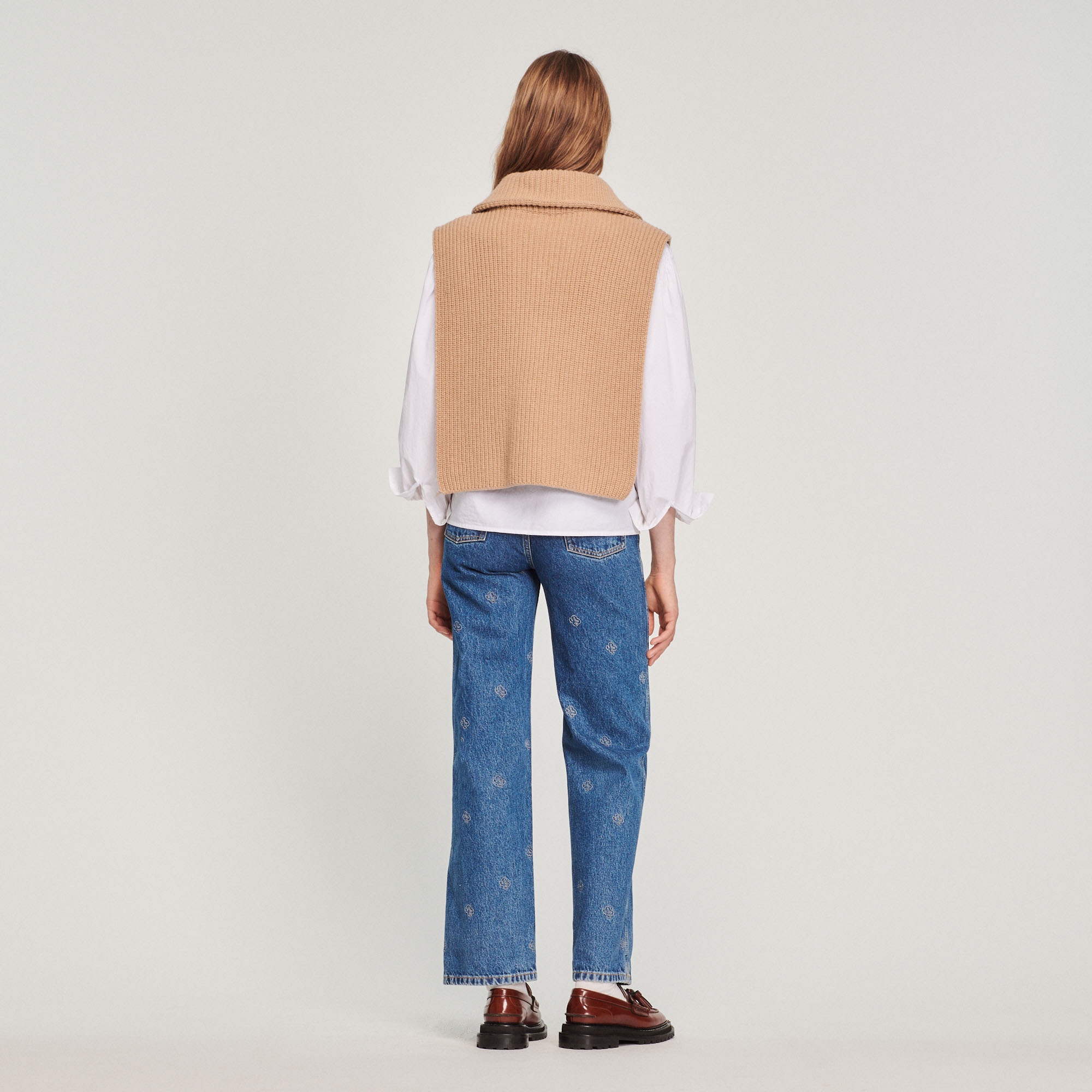 Knitted neck warmer with trucker collar - 6