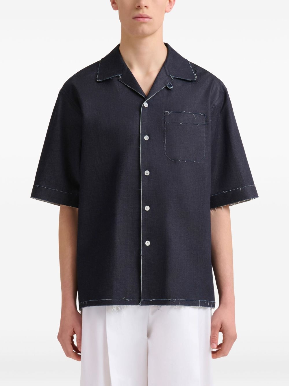 denim short-sleeve shirt - 3
