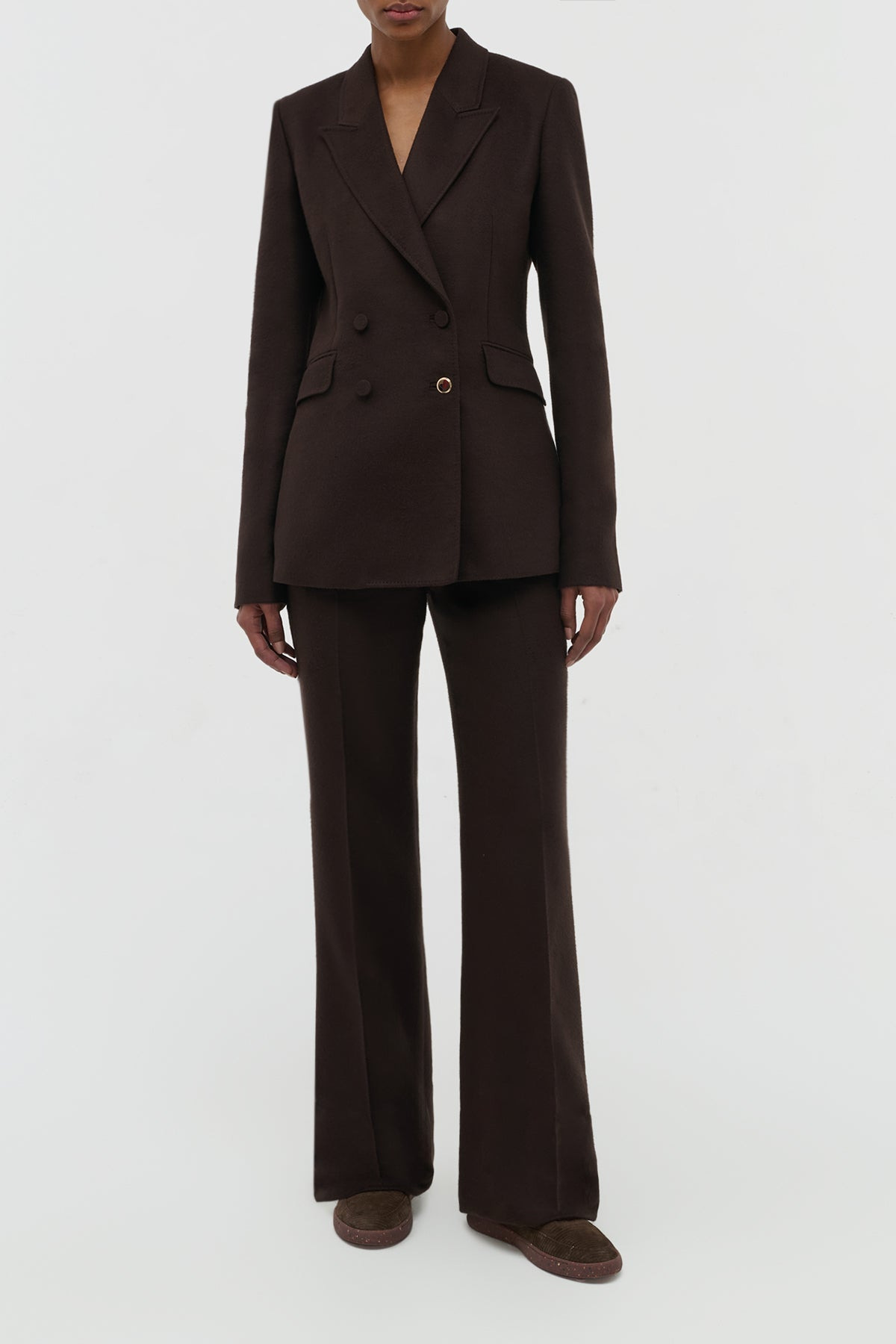 Vesta Pant in Chocolate Winter Silk - 2