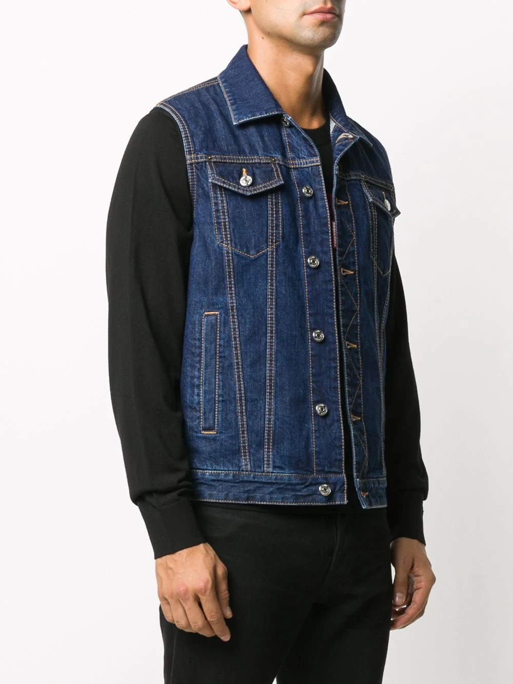 sleeveless denim jacket - 3