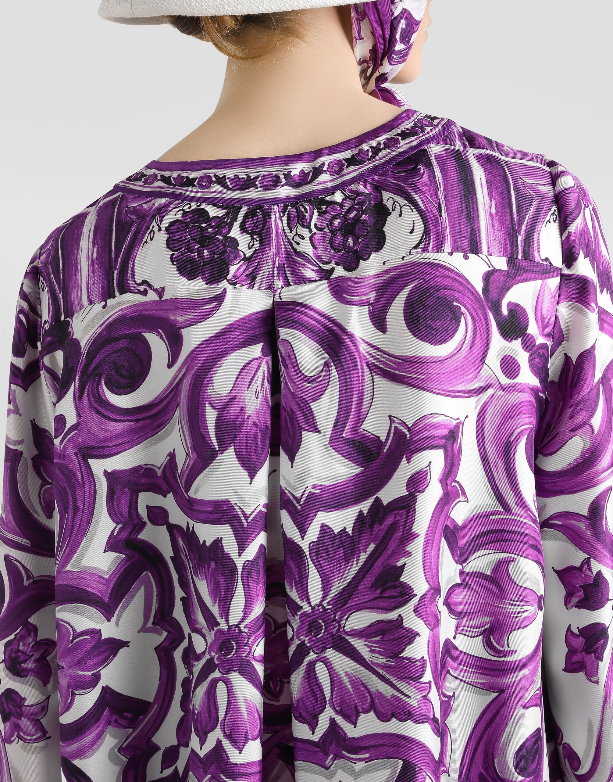 Majolica-print twill dress - 5
