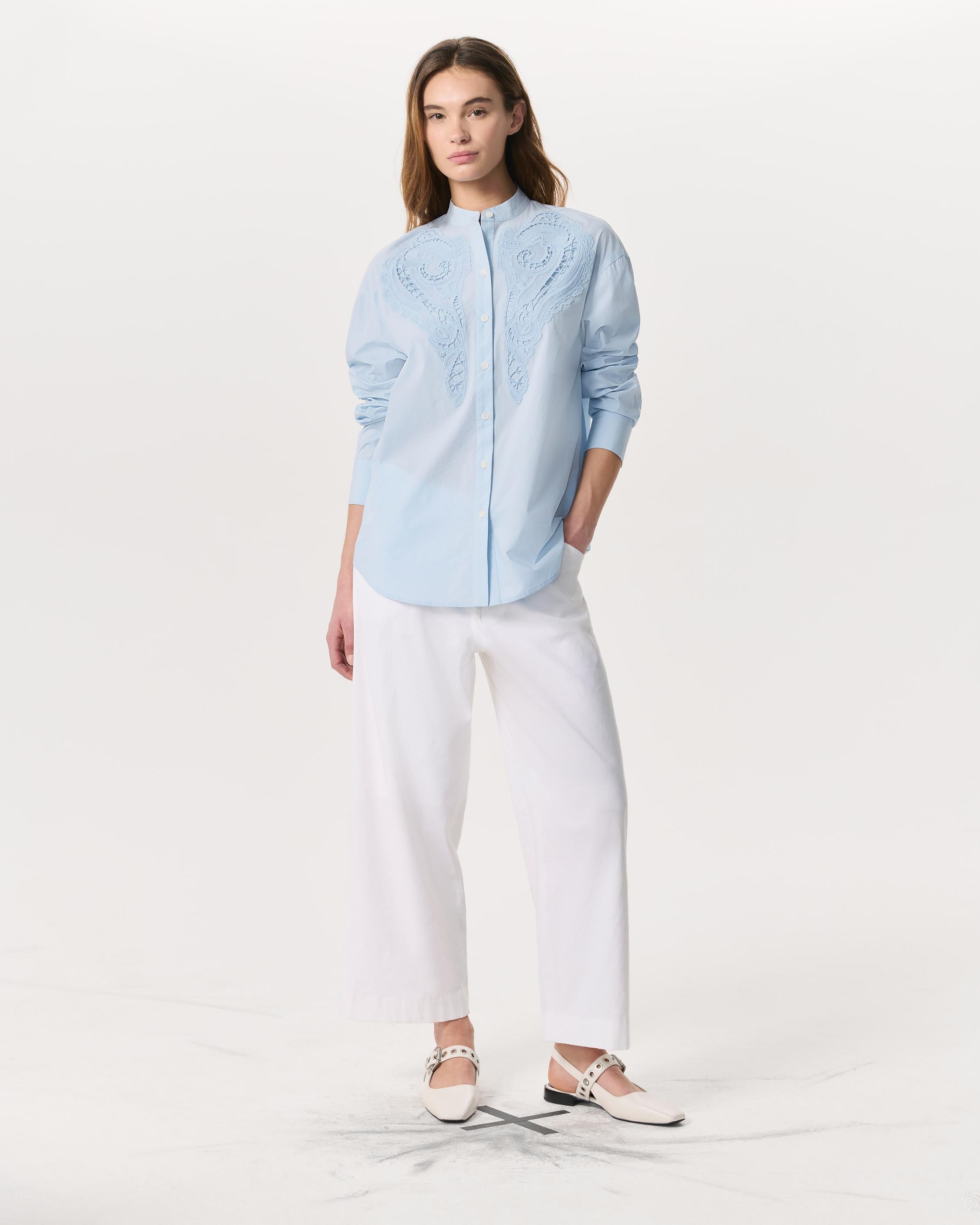 Ainsley Lace-Trim Poplin Shirt - 4