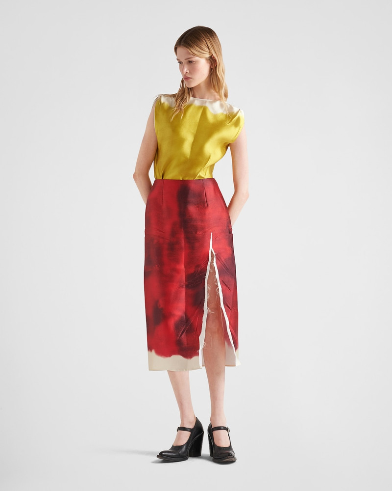Prada Printed satin top outlook