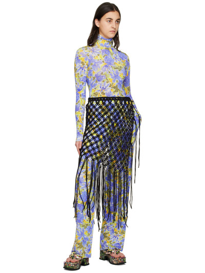 Dries Van Noten Blue Floral Trousers outlook